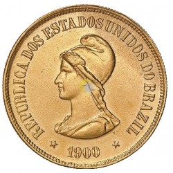 Brazil 1900 20.000 Reis Gold