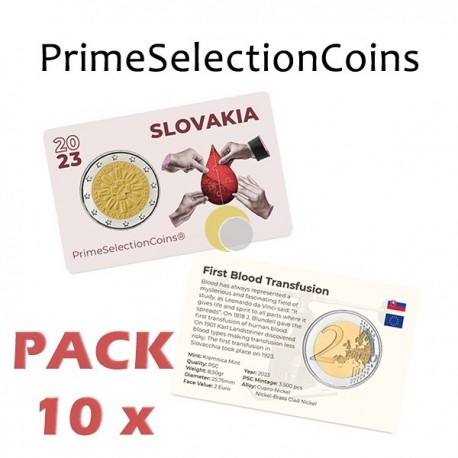 Slovakia 2023 2€ 10 x COINCARD Blood Transfusion